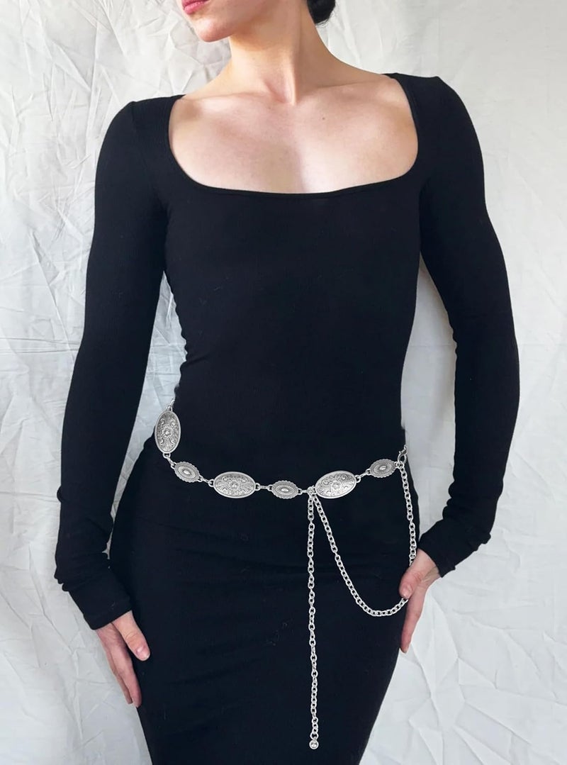 Voenkca Western Belts for Woman-Cowgirl-Cowboy-Country-Chain-Belt - Image 4